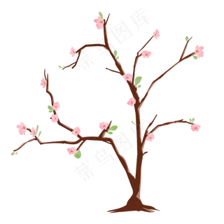 粉色花朵树木
