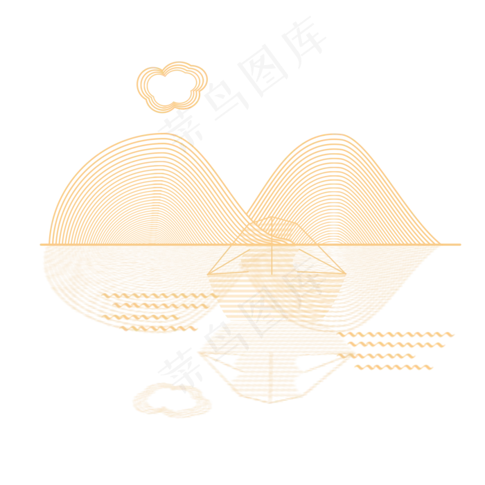 中国风线条不规则图形(2000X2000(DPI:300))psd模版下载