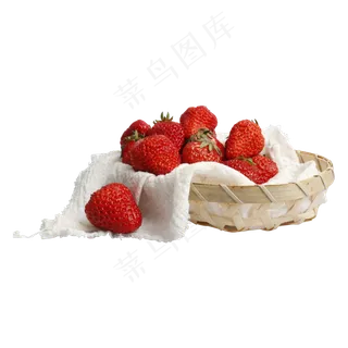一篮子新鲜草莓水果