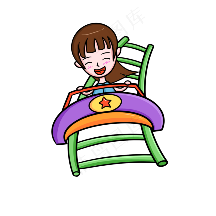 过山车小女孩卡通免扣(2000X2000(DPI:300))psd模版下载