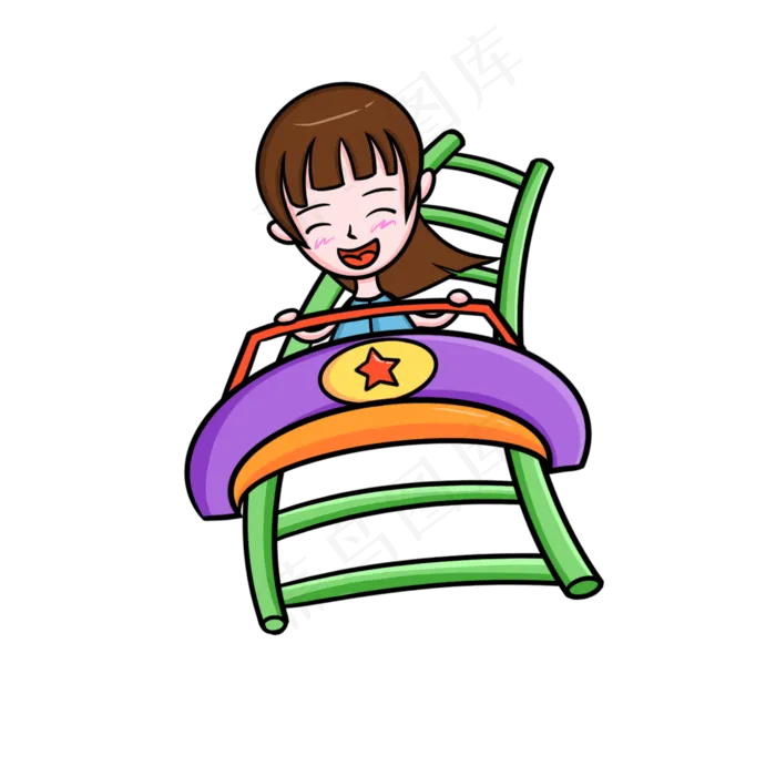 过山车小女孩卡通免扣(2000X2000(DPI:300))psd模版下载