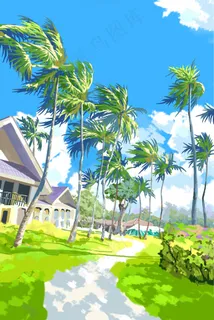 蓝天夏季温暖阳光小清醒踏青旅游