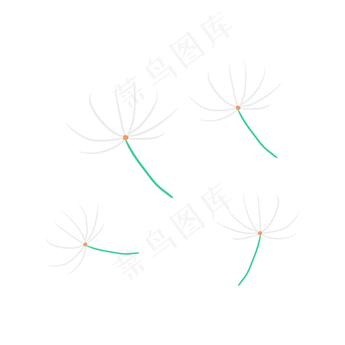 飞舞的蒲公英(2000X2000(DPI:300))psd模版下载