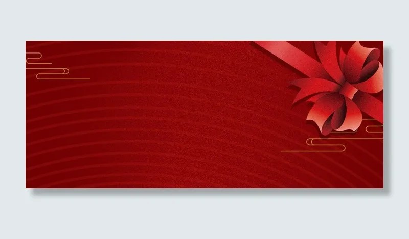 感恩节礼盒卡通祥云红色banner
