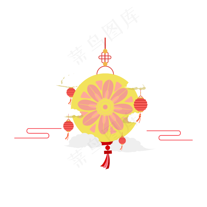矢量手绘卡通灯笼,免抠元素ai矢量模版下载