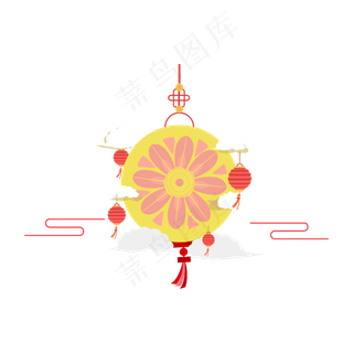 矢量手绘卡通灯笼,免抠元素