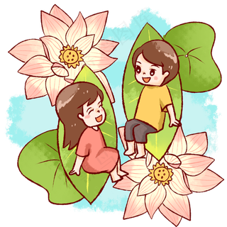 情侣粉红荷花聊天