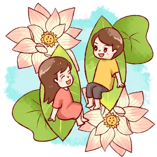 情侣粉红荷花聊天