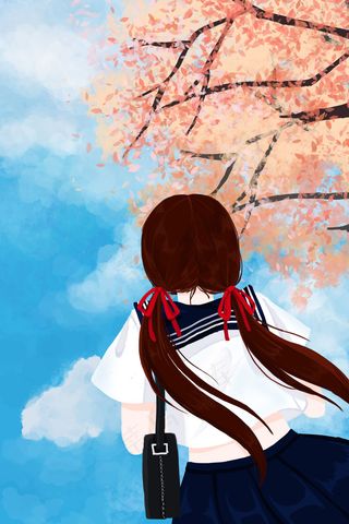 五月你好花树少女