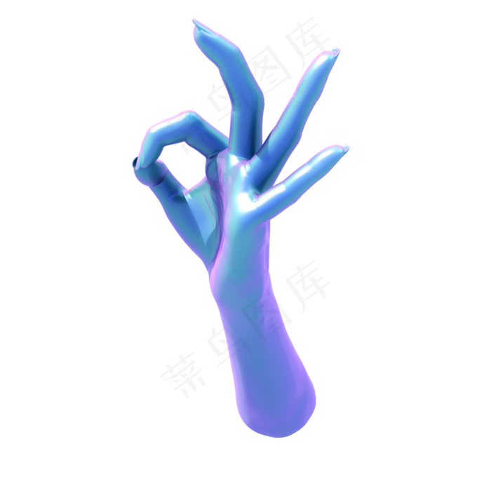 蒸汽波手势雕塑png图,免抠元素(2000*2000px 300 dpi )psd模版下载