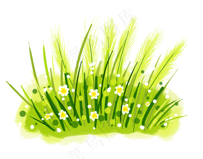 浅绿色小清新花草