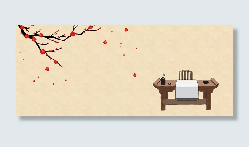淡雅古风工笔banner(1920*800px 	       )psd模版下载