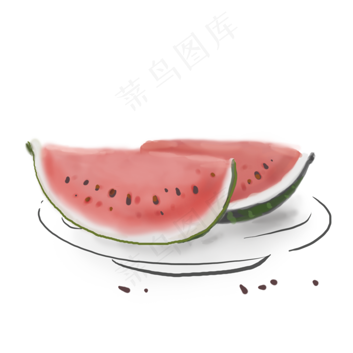 立夏手绘水果西瓜