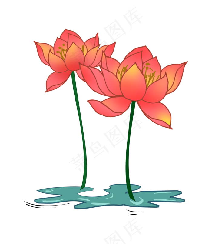 漂亮荷花植物(2000X2301(DPI:300))psd模版下载