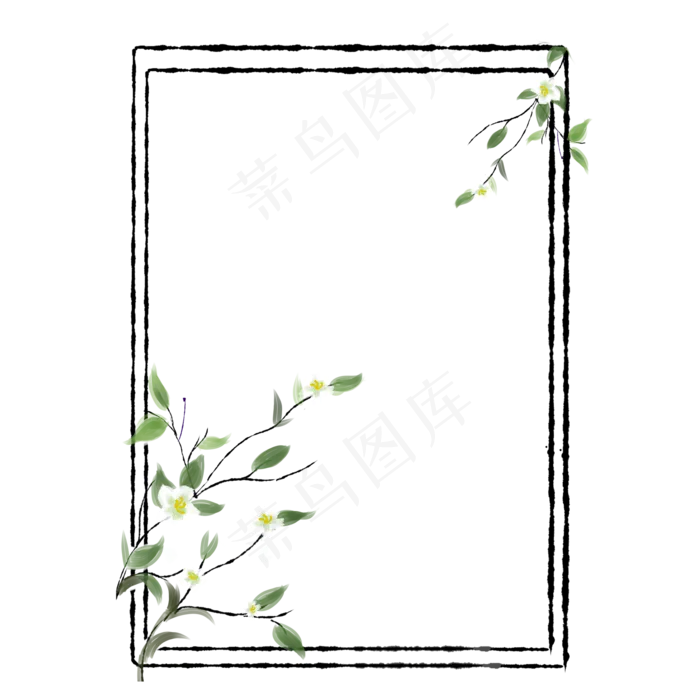 水墨水彩桂花边框(2000X2000(DPI:299))psd模版下载