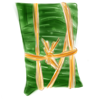 端午节粽子绿色写实