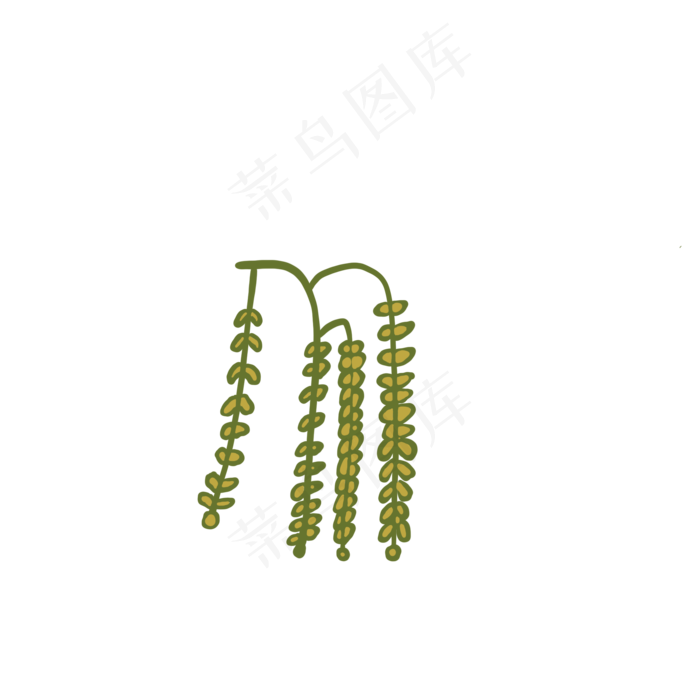 一串串小叶子插图装饰(2000X2000(DPI:132))psd模版下载