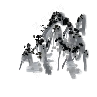 装饰创意写意远山插图