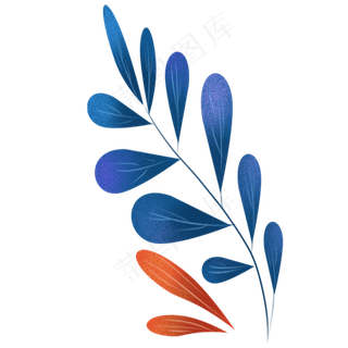 水彩叶子矢量元素