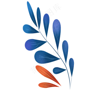 水彩叶子矢量元素