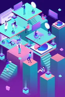 2.5D风格商务金融办公场景