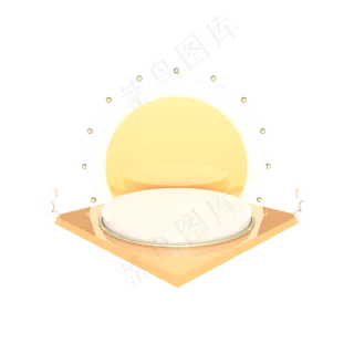 C4D立体电商舞台装饰展台,免抠元素