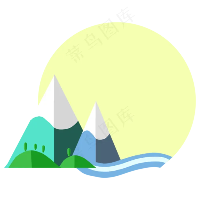 卡通山水边框(2000X2000(DPI:300))psd模版下载