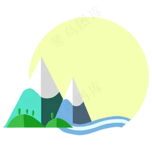 卡通山水边框