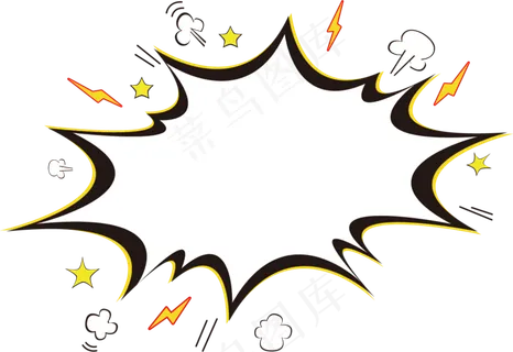 卡通爆炸签矢量图下载