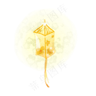 中元节鬼节手绘卡通创意小船上的