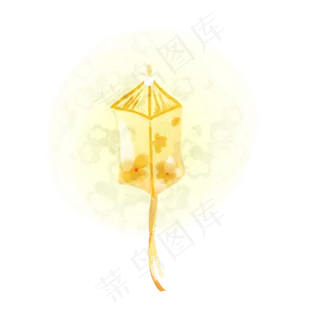 中元节鬼节手绘卡通创意小船上的