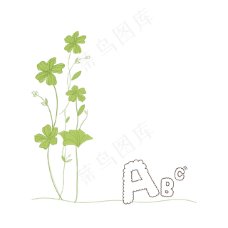 矢量卡通扁平化装饰叶子