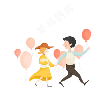 情人节520浪漫气球牵手情侣人