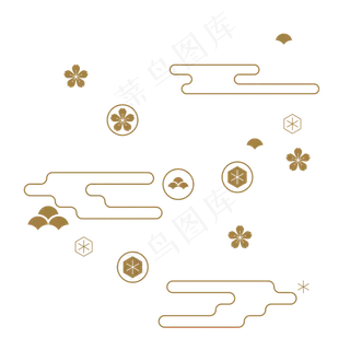 日本传统纹饰底纹,免抠元素