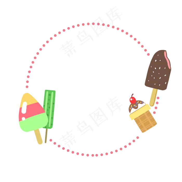 夏季冰淇淋边框(3000X3000(DPI:300))psd模版下载