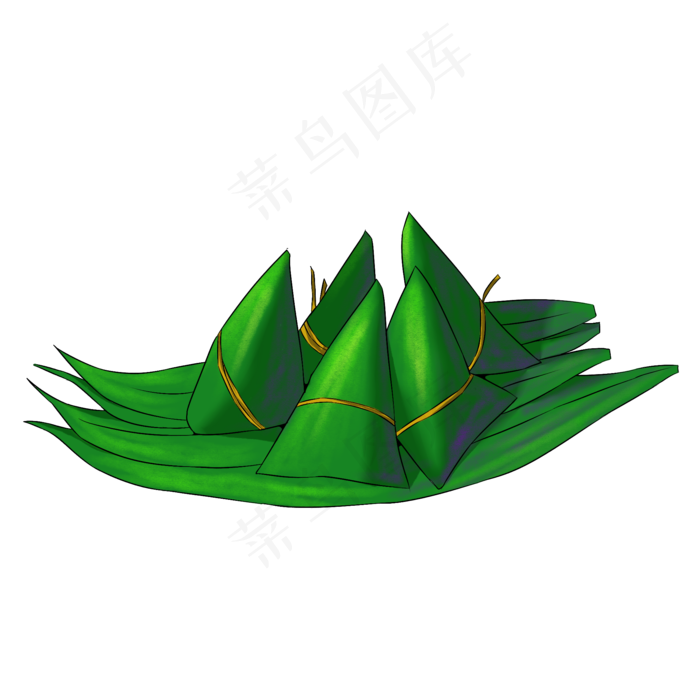 绿色粽叶粽子(2000X2000(DPI:300))psd模版下载