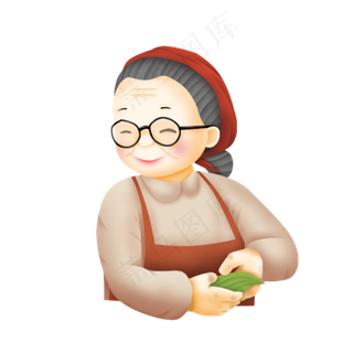 包粽子的妈妈元素