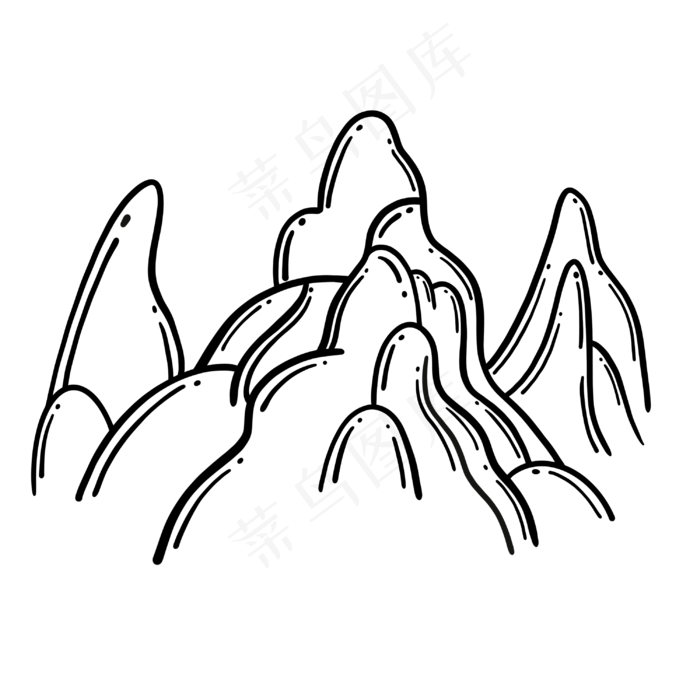 山泉山水简笔画