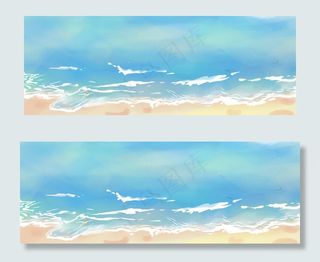 蓝天白云海边风景