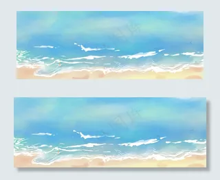 蓝天白云海边风景