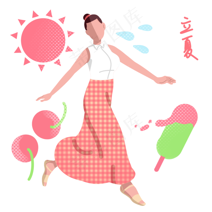 炎炎夏日可爱女孩(2000X2000(DPI:299))psd模版下载