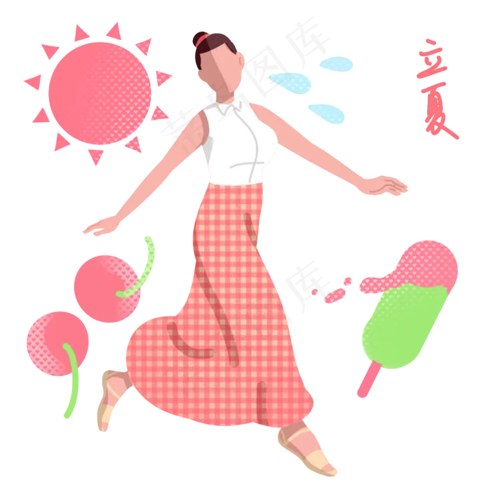 炎炎夏日可爱女孩(2000X2000(DPI:299))psd模版下载