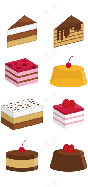 卡通矢量卡通蛋糕糕点