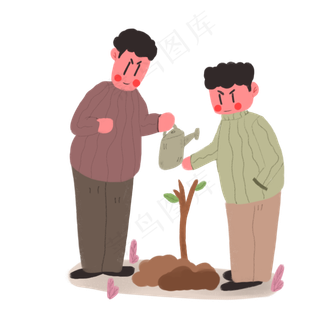 植树节父子形象设计