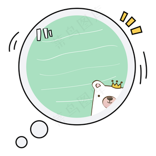 卡通圆形动物边框,免抠元素