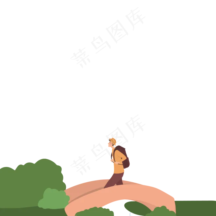 卡通小男孩在旅行免抠图(2000*2000px 300 dpi )ai矢量模版下载