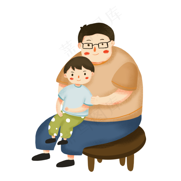 可爱风父亲节人物