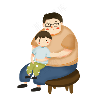 可爱风父亲节人物