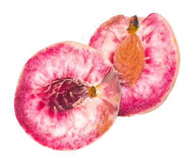 切开的粉色桃子