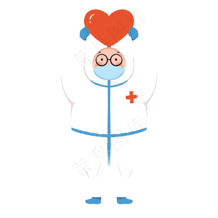 新型冠状病毒为武汉加油的医护人,免抠元素